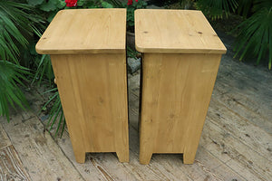 💕 Fab Quality Pair Old Style Pine Bedside Cabinets/ Cupboards/ Lamp Tables 💕 - oldpineshop.co.uk