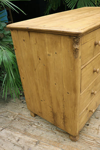 😍 OMG! Huge! Quality Old 19thC Victorian Pine Chest Of Drawers/ Sideboard  😍