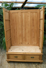 💕 Cottage Size! Old Victorian Pine Double Knock Down Adjustable Shelved Wardrobe 💕 - oldpineshop.co.uk