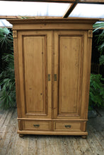 💕 Cottage Size! Old Victorian Pine Double Knock Down Adjustable Shelved Wardrobe 💕 - oldpineshop.co.uk