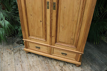 💕 Cottage Size! Old Victorian Pine Double Knock Down Adjustable Shelved Wardrobe 💕 - oldpineshop.co.uk