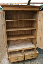 💕 Cottage Size! Old Victorian Pine Double Knock Down Adjustable Shelved Wardrobe 💕 - oldpineshop.co.uk