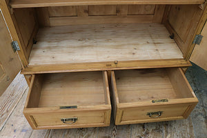 💕 Cottage Size! Old Victorian Pine Double Knock Down Adjustable Shelved Wardrobe 💕 - oldpineshop.co.uk