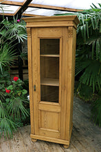 ❤️ Gorgeous Old Pine Glazed Tall/ Slim Display Cupboard/ Cabinet ❤️ - oldpineshop.co.uk