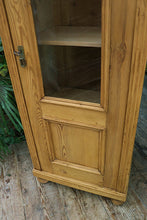 ❤️ Gorgeous Old Pine Glazed Tall/ Slim Display Cupboard/ Cabinet ❤️ - oldpineshop.co.uk