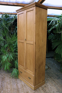 🤩 Super Tall! Old Antique Victorian Pine Shelved Cupboard/ Wardrobe 🤩 - oldpineshop.co.uk