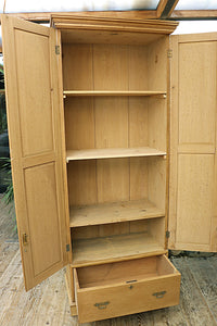 🤩 Super Tall! Old Antique Victorian Pine Shelved Cupboard/ Wardrobe 🤩 - oldpineshop.co.uk