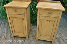 💕 Fab! Original Pair Old Pine Bedside Cabinets/ Cupboards/ Lamp Tables 💕
