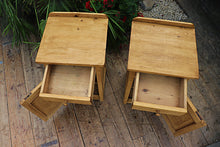 💕 Fab! Original Pair Old Pine Bedside Cabinets/ Cupboards/ Lamp Tables 💕