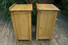 💕 Fab! Original Pair Old Pine Bedside Cabinets/ Cupboards/ Lamp Tables 💕