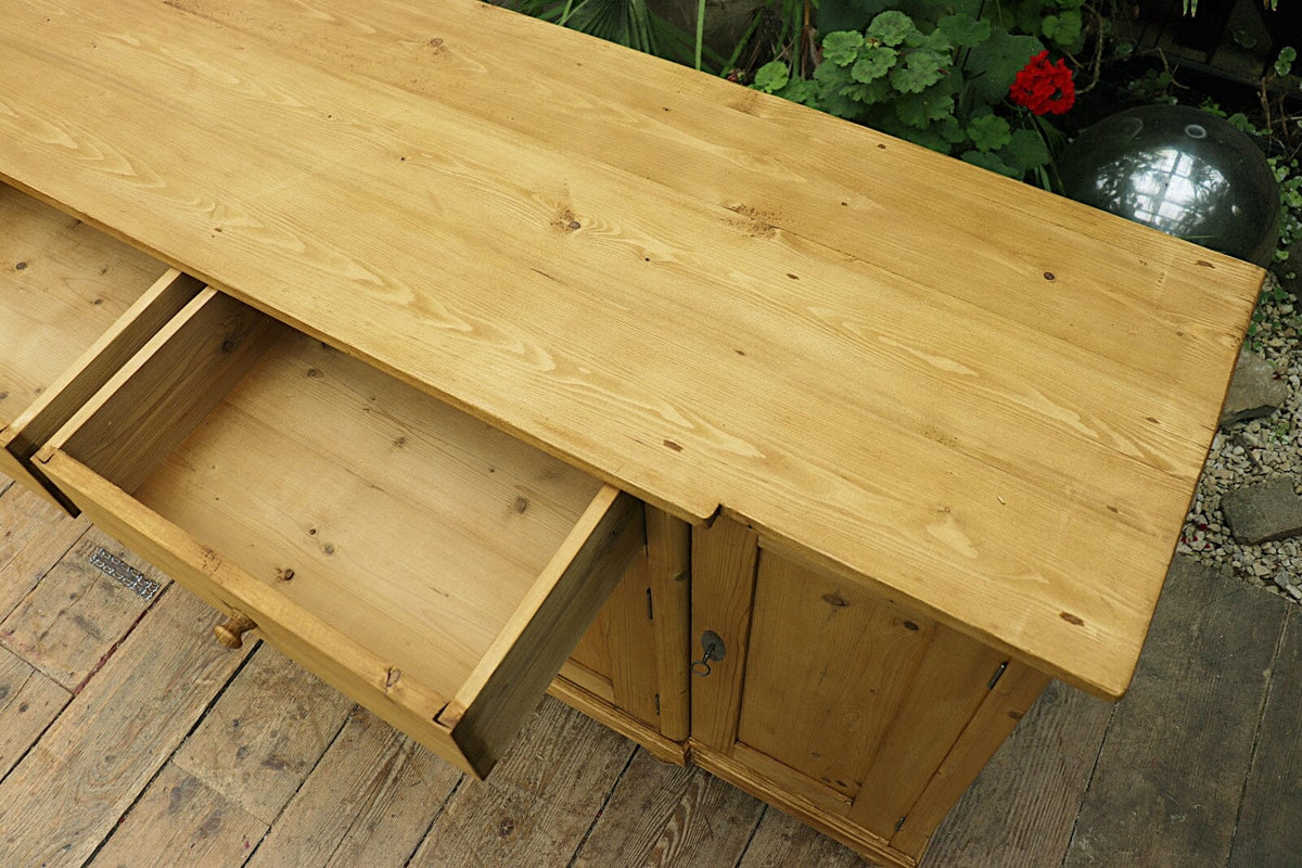 💕 Big! Old 2m Pine Dresser Base/ Sideboard/ TV Stand 💕
