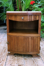 🤩 Superb! Old French Art Deco Marble & Oak Single Bedside Cabinet/ Table 🤩
