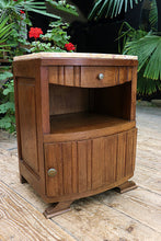 🤩 Superb! Old French Art Deco Marble & Oak Single Bedside Cabinet/ Table 🤩