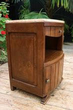 🤩 Superb! Old French Art Deco Marble & Oak Single Bedside Cabinet/ Table 🤩