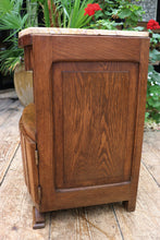 🤩 Superb! Old French Art Deco Marble & Oak Single Bedside Cabinet/ Table 🤩