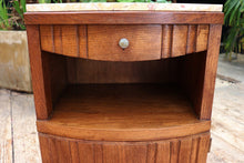 🤩 Superb! Old French Art Deco Marble & Oak Single Bedside Cabinet/ Table 🤩