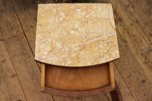 🤩 Superb! Old French Art Deco Marble & Oak Single Bedside Cabinet/ Table 🤩