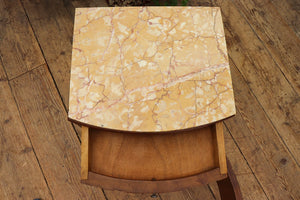 🤩 Superb! Old French Art Deco Marble & Oak Single Bedside Cabinet/ Table 🤩