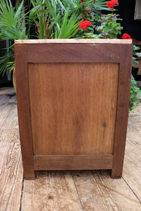 🤩 Superb! Old French Art Deco Marble & Oak Single Bedside Cabinet/ Table 🤩