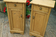 😍 Original Slim Pair Old Pine Bedside Cabinets/ Cupboards/ Lamp Tables 😍