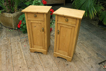 😍 Original Slim Pair Old Pine Bedside Cabinets/ Cupboards/ Lamp Tables 😍