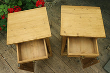 😍 Original Slim Pair Old Pine Bedside Cabinets/ Cupboards/ Lamp Tables 😍