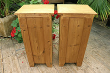 😍 Original Slim Pair Old Pine Bedside Cabinets/ Cupboards/ Lamp Tables 😍