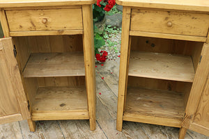 💖 WOW! Original Pair Old Antique Pine Bedside Cabinets/ Cupboards/ Lamp Tables 💖
