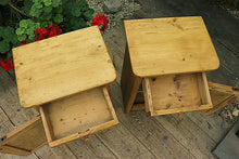 💖 WOW! Original Pair Old Antique Pine Bedside Cabinets/ Cupboards/ Lamp Tables 💖