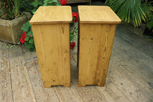 💖 WOW! Original Pair Old Antique Pine Bedside Cabinets/ Cupboards/ Lamp Tables 💖