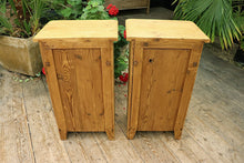 💖 WOW! Original Pair Old Antique Pine Bedside Cabinets/ Cupboards/ Lamp Tables 💖