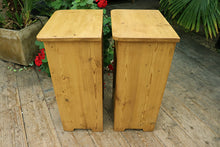 💖 WOW! Original Pair Old Antique Pine Bedside Cabinets/ Cupboards/ Lamp Tables 💖
