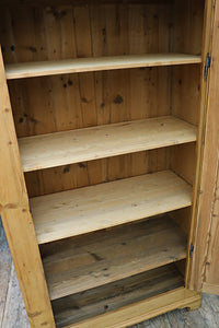 💕 Big!!! Old Antique 19th C Shelved Pine Cupboard-Linen/ Larder/ Food/ Wardrobe 💕