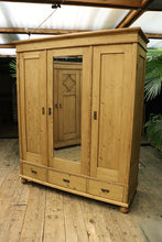 🥰 Quality! Beautiful Old/ Antique Pine Triple 'Knock Down' Combination Wardrobe 🥰