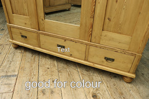 🥰 Quality! Beautiful Old/ Antique Pine Triple 'Knock Down' Combination Wardrobe 🥰
