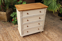 💖 Quality Old Style Pine/ White Painted Chest Drawers/ Bedside/ Sideboard