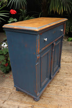 💕 Beautiful Old 19thC Pine/ Blue Painted Cupboard/ Dresser Base/ Sideboard 💕