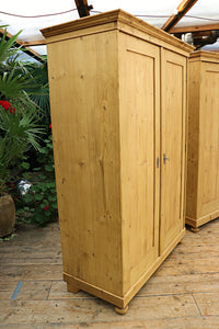 🥰 PAIR! Old Pine Double Knock Down/ Sectional 'Combination' Wardrobes. Will Split!😍