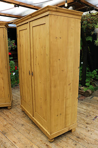 🥰 PAIR! Old Pine Double Knock Down/ Sectional 'Combination' Wardrobes. Will Split!😍