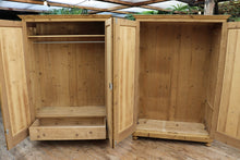 🥰 PAIR! Old Pine Double Knock Down/ Sectional 'Combination' Wardrobes. Will Split!😍