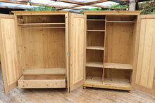 🥰 PAIR! Old Pine Double Knock Down/ Sectional 'Combination' Wardrobes. Will Split!😍