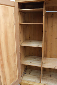 🥰 PAIR! Old Pine Double Knock Down/ Sectional 'Combination' Wardrobes. Will Split!😍