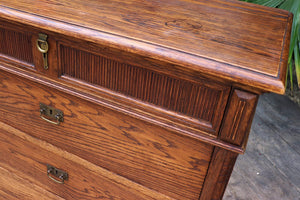 ❤️ Quality! Chunky Old Oak/ Pine Chest 4 Drawers/ Sideboard/ TV Stand ❤️