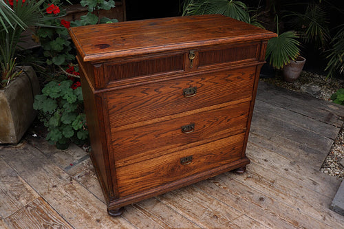 ❤️ Quality! Chunky Old Oak/ Pine Chest 4 Drawers/ Sideboard/ TV Stand ❤️