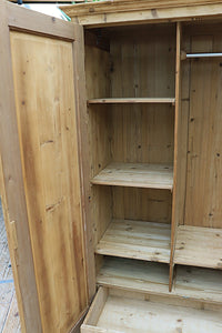 😍 Old Pine Double Knock Down Combination/ Compactum Wardrobe/ Cupboard 😍