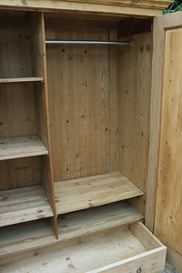 😍 Old Pine Double Knock Down Combination/ Compactum Wardrobe/ Cupboard 😍