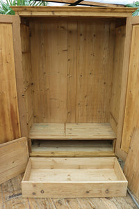 😍 Old Pine Double Knock Down Combination/ Compactum Wardrobe/ Cupboard 😍