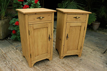 💖 Original Pair Old Pine Lockable! Bedside Cabinets/ Cupboards/ Lamp Tables 💖