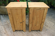 💖 Original Pair Old Pine Lockable! Bedside Cabinets/ Cupboards/ Lamp Tables 💖