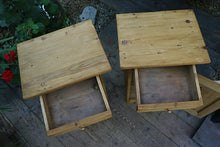 ❤️ Large Original Pair Old Pine Bedside Cabinets/ Cupboards/ Lamp Tables ❤️